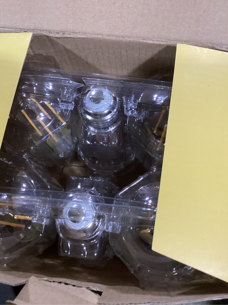 Condition photo showing Good Condition for Vintage LED Edison Bulbs 6W, Equivalent 60W Incandescent, Warm White 2700K, ST58 Antique LED Filament Bulbs with 90+ CRI, E26 Medium Base,Dimmable, Clear Glass, Pack of 6 Warm White 6 Count (Pack of 1)