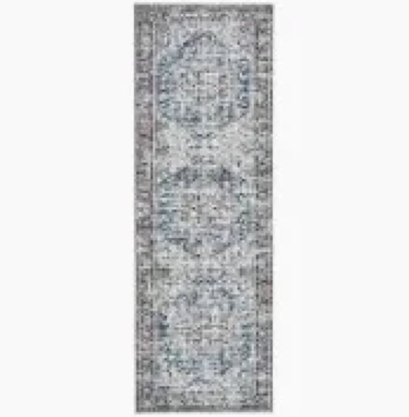 DEXI Hallway Runner Rug, 2x5 Distressed Non Slip Runners Carpet, Boho Vintage Soft Thin Indoor Rug, 