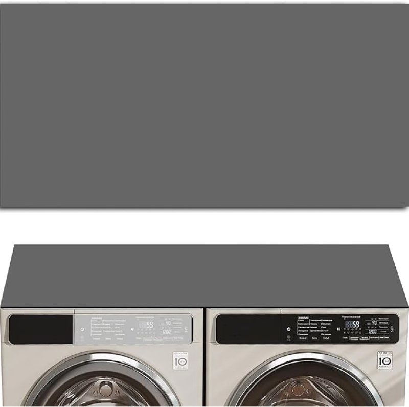 54'' x 27'' Washer and Dryer Covers for the Top, Non-Slip Washing Machine Cover, Diatomite Washer Dryer Top Protector Mat for Laundry Kitchen Home Dark Gray