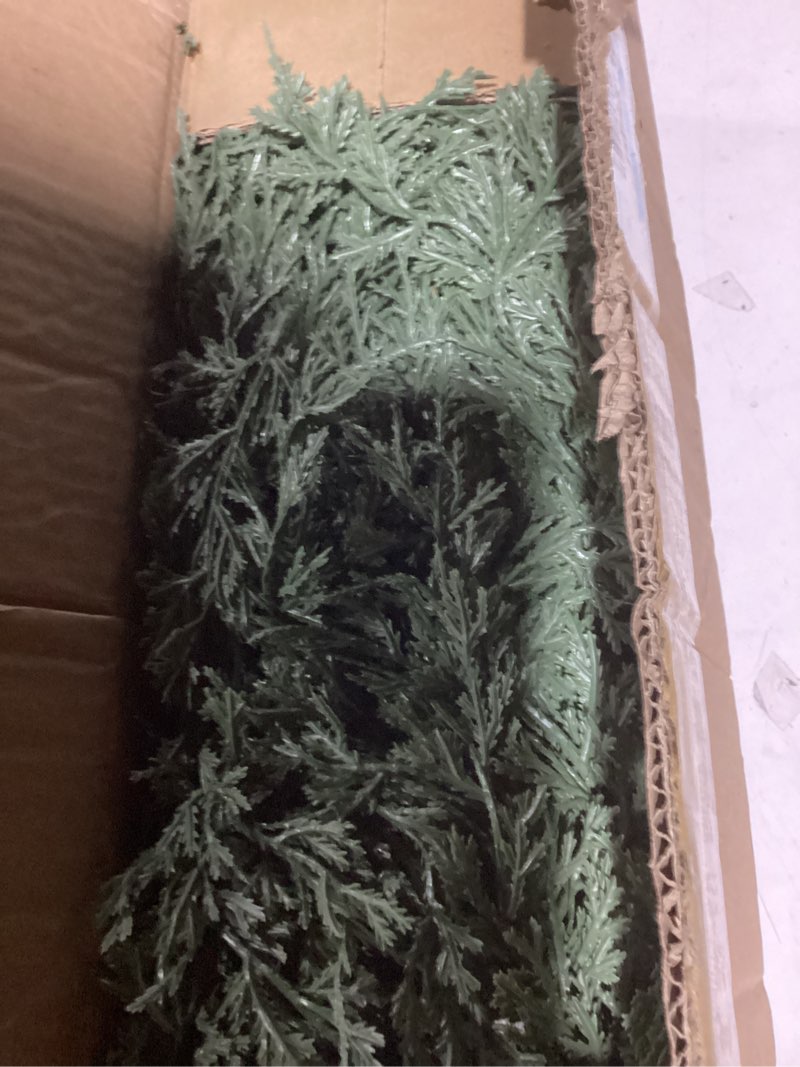 Condition photo showing As Is for 6FT Cedar Garland, 144 Tips Real Touch Christmas Garland, Artificial Winter Pine Garland for Mantle Table Stairs Wall, Outdoor Christmas Decorations Indoor Greenery Garlands Holiday Decorations 1Pcs-6Ft-144Tips