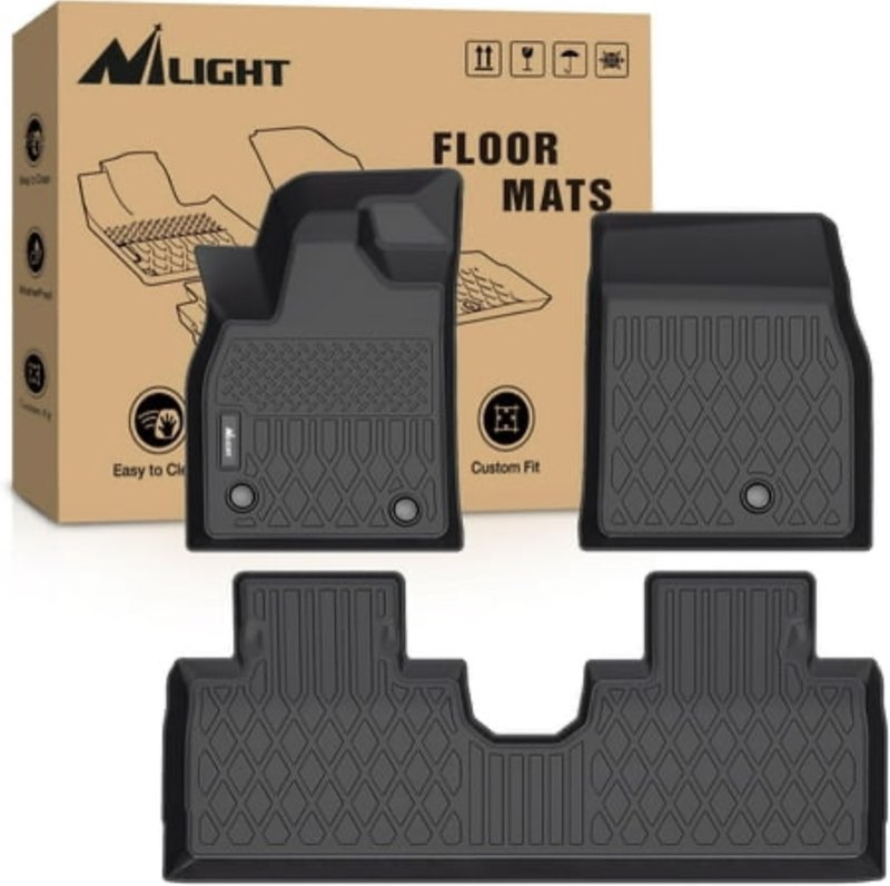 Nilight TPE Floor Mats for Ford Mustang Mach-E 2021 2022 2023 2024 All Weather Custom Fit Heavy Duty Floor Liners
