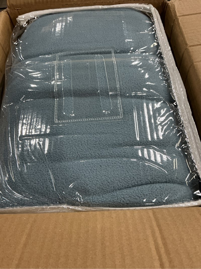 Condition photo showing New/Like New for Sleep Philosophy True North Micro Fleece Bed Sheet Set, Warm, Sheets with 14" Deep Pocket, for Cold Season Cozy Sheet-Set, Matching Pillow Case, King, Blue, 4 Piece Blue King