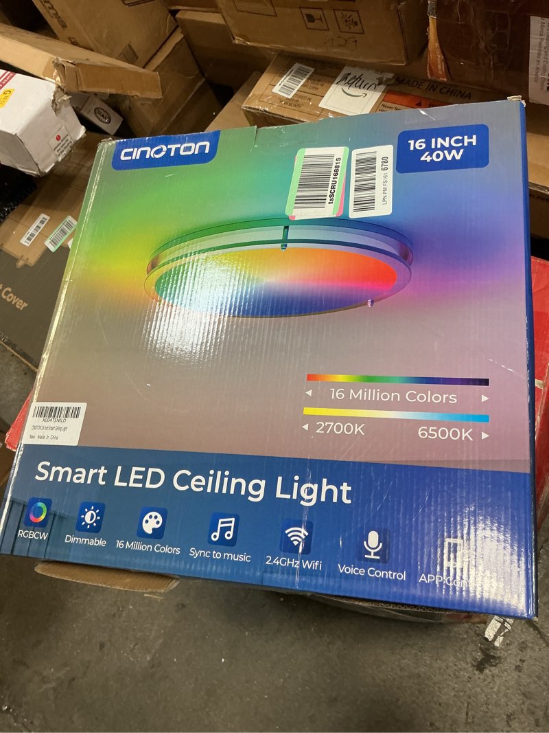 Condition photo showing New/Like New for cloudy bay 8 inch led smart ceiling light,flush mount ceiling fixture,15w 2700-6500k cct,2w rgb,compatible with alexa and google home assistant,white finish rgbcw | 1 pack