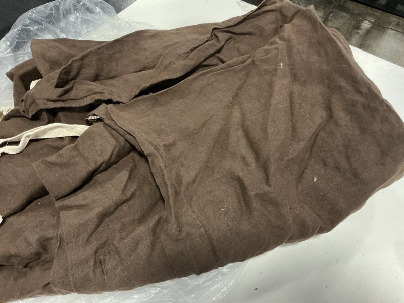 Condition photo showing As Is for european linen duvet cover, king/cal king, espresso