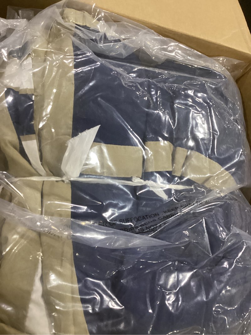 Condition photo showing Good Condition for Comfort Spaces Casual Comforter Set Sporty Design, Vibrant Color, Active Lifestyle Boys Bedroom Décor, All Season Soft Microfiber Bedding Set, Decorative Pillow, Sham Blue/White Queen 4 Piece