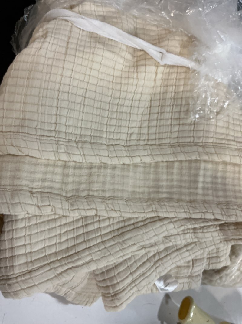 organic ribbed cotton coverlet ( king/cal king) 