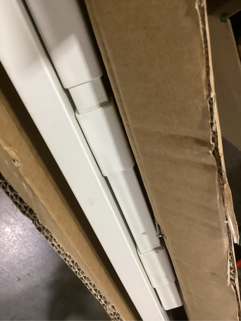 Condition photo showing Good Condition for Babelio 36" Tall Upgraded Baby Gate with Cat Door, 29-43" Auto Close Durable Dog Gate for Stairs, Doorways and House, Easy Walk Thru Safety Gate with Pet Door Includes 4 Wall Cups, White White 29-43" Wide, 36" Tall