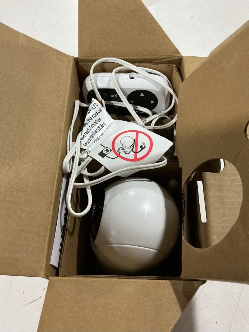 Condition photo showing As Is for juan baby monitor with camera and audio, no wifi 100% private, 1000ft range connection, remote pan-tilt-zoom, night vision, temperature sensor, 8 lullabies, 2-way talk for newborn infant 3.2 inch