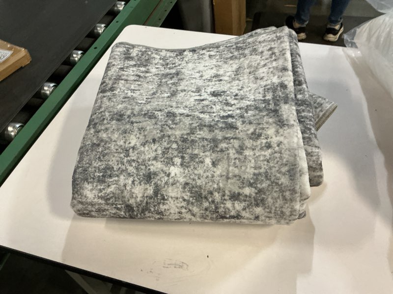 Condition photo showing As Is for 6x9 Modern Abstract Area Rugs Washable Living Room Rug Non-Slip Soft Carpet 0.25" Thin Indoor Floor Non-Shedding Rugs for Bedroom, Dining Room, Farmhouse, Nursery Home, Office, Black 6' x 9' (Rectangular) Black/Grey