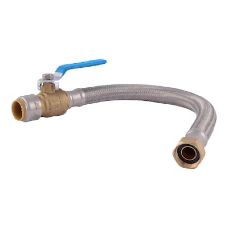 sharkbite 18-in 3/4 -in push-to-connect inlet x 3/4 -in fip outlet braided stainless steel water heater