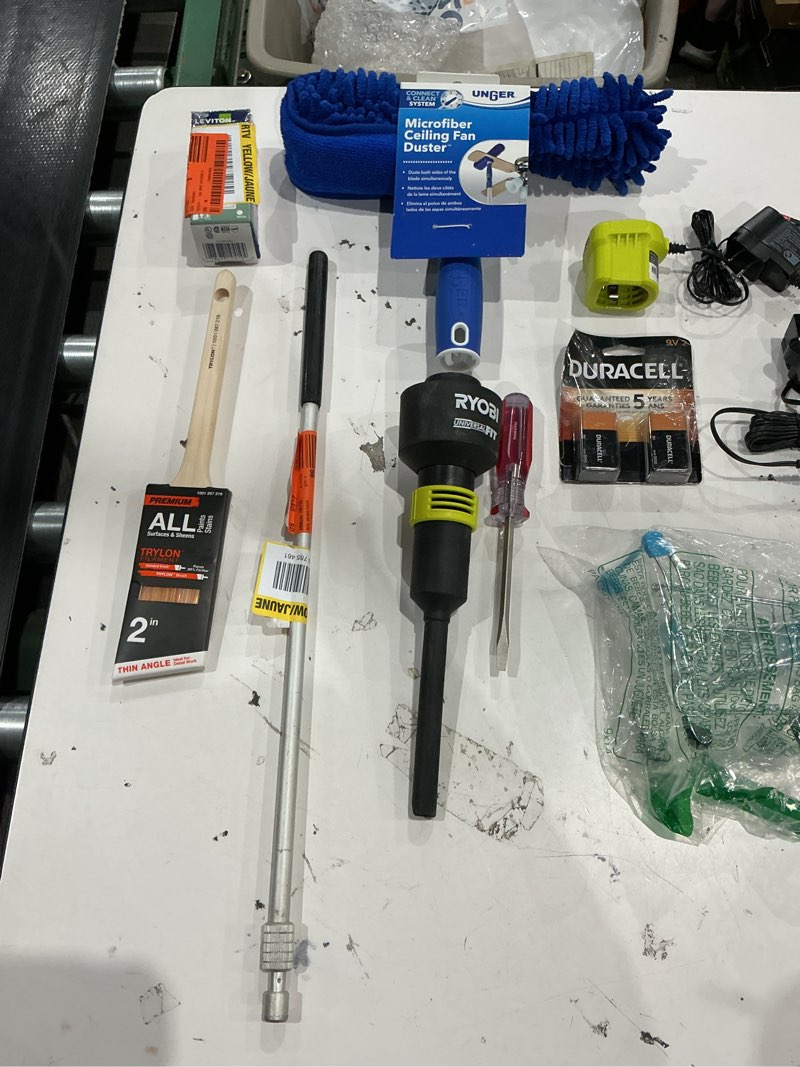 Condition photo showing As Is for assorted home improvement lot (small tools, screw, home accessories, etc.)