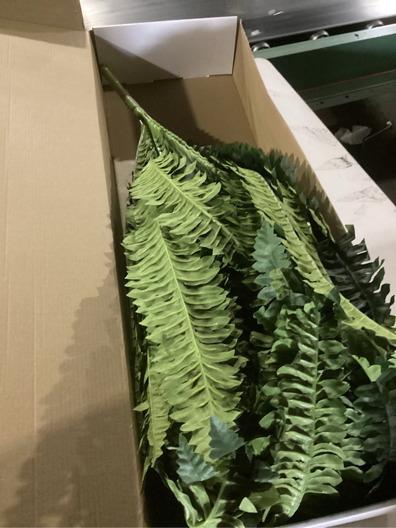 Condition photo showing New/Like New for 68" artificial ferns for outdoor, uv resistant giant faux boston fern bush with 92 fronds, large fake plants fade resistant for porch patio garden home decor 68" 1 pcs