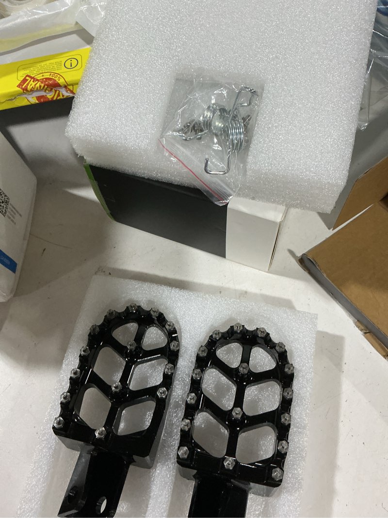 Condition photo showing Good Condition for jfg racing motorcycle footpegs foot pegs pedals rests cnc for klr 650 klr650 1987-2018 2021-2024 black