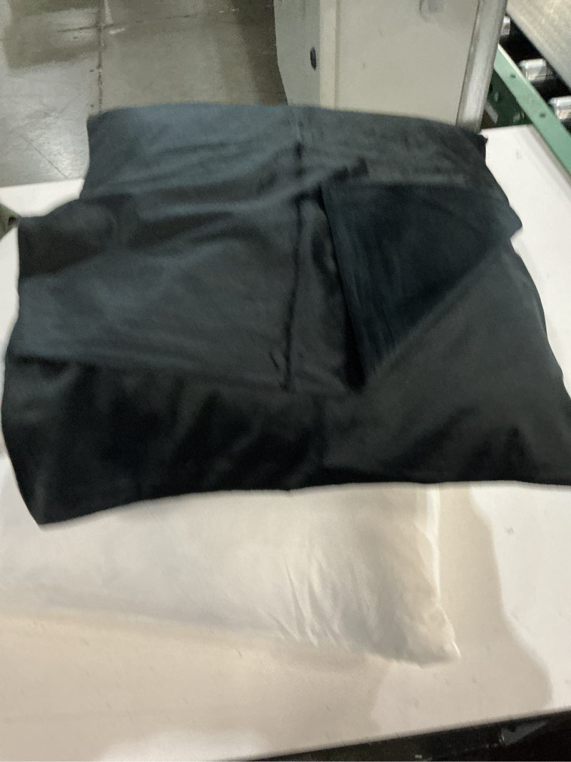 Condition photo showing Good Condition for the homecentric decorative throw pillow cover black pack of 2, 18"x18" (45x45 cm) satin solid & slub satin cushion covers for couches and sofas, hotels, living room, bed room modern - black slub satin 18" x 18" (pack of 2) black