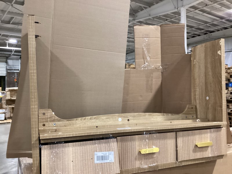 Condition photo showing As Is for fluted console table with drawers, 47" narrow entryway table with 3 drawers and open storage shelf, long sofa tables modern behind couch tables for living room, foyer and hallway