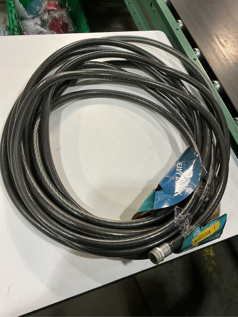 Condition photo showing As Is for neverkink teknor apex 5/8-in x 50-ft heavy kink free vinyl gray coiled hose