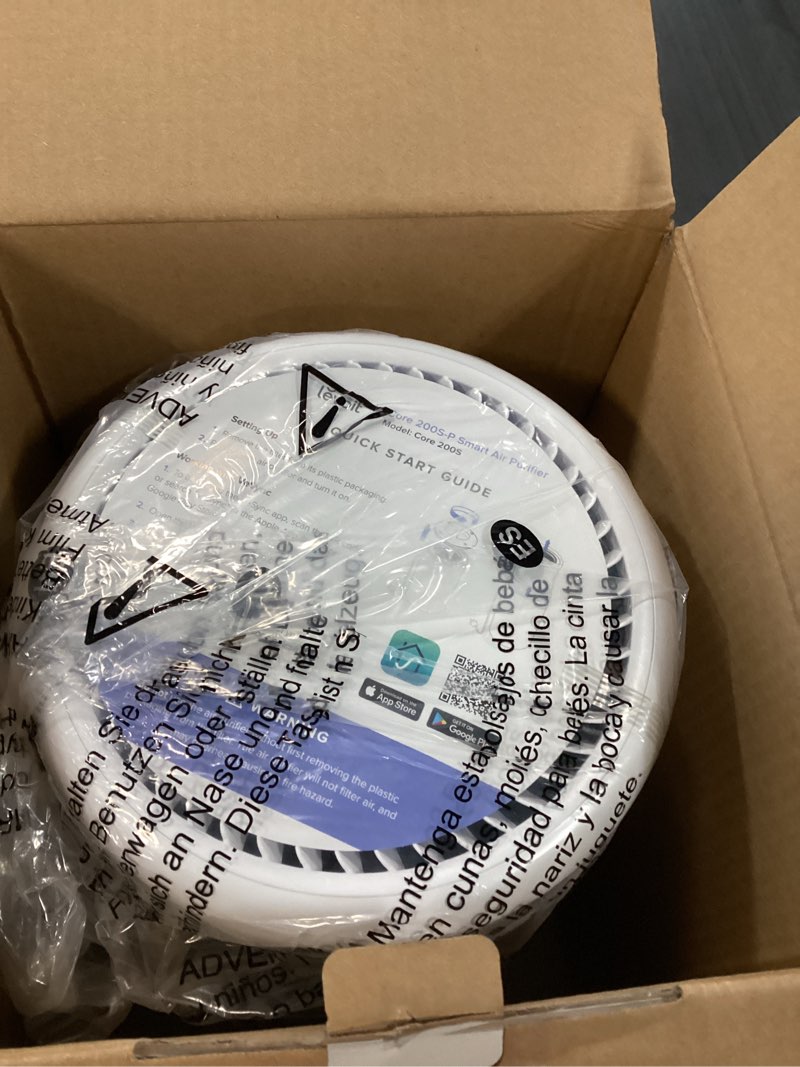 Condition photo showing New/Like New for levoit air purifier for home bedroom dorm room, smart & voice control, aham verifide, 3-in-1 filter with hepa sleep mode, for pollen, pollutants, smoke, dander, dust, core 200s-p, white white wifi enabled purifier