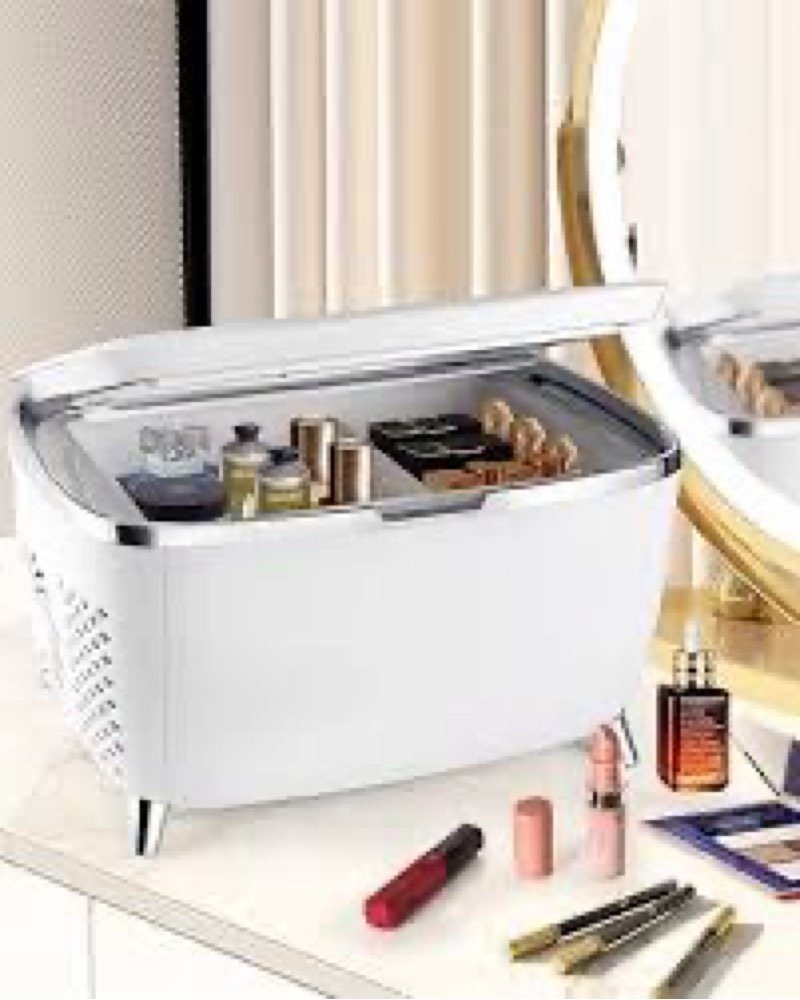 Upstreman Skincare Fridge with Mirror, 6 Liter Mini Fridge for Skincare, Makeup Fridge for Cosmetics