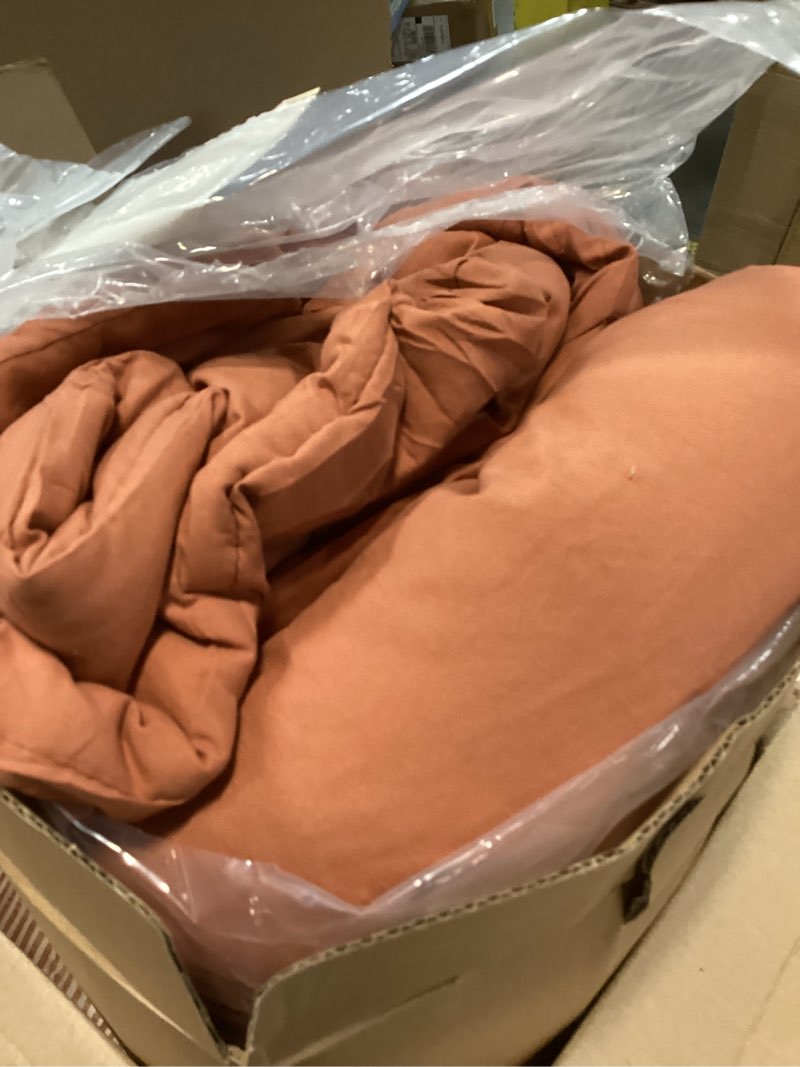 Condition photo showing As Is for Monbix Queen Comforter Set - 7 Pieces Autumn Leaf Prewashed Bed in a Bag Queen Bedding Sets with Comforters, All Seasons Ultra Soft Comforter Bed Set with Sheets,Pillowcases & Shams Autumn Leaf 7Piece-Queen(90”X90'')