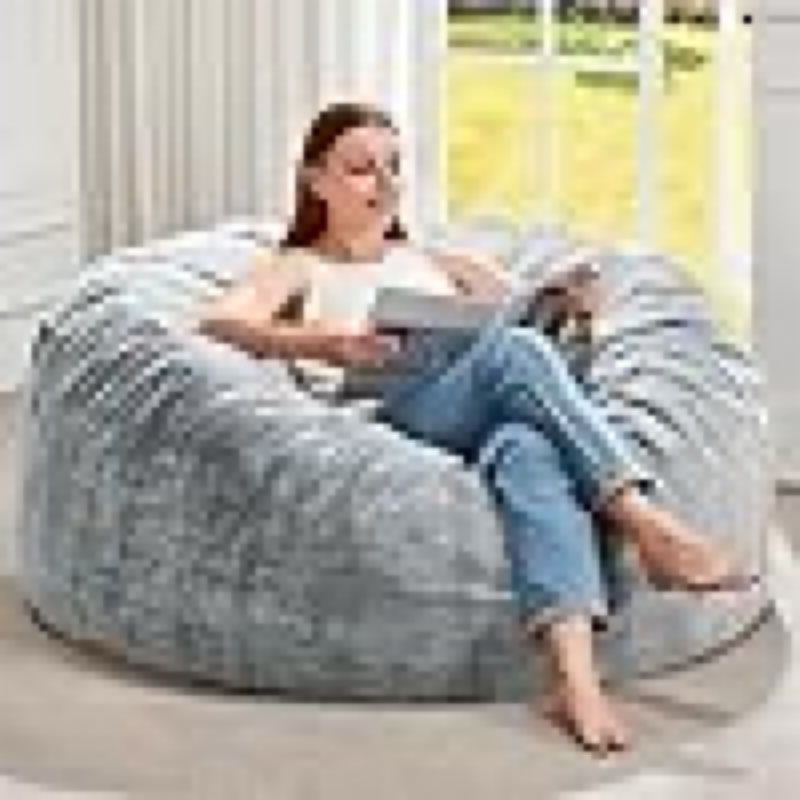 (similar)hobestluk bean bag chairs giant beanbag chair with filler, memory foam bean bags with fluffy & machine washable cover, bean bag chairs for aduts for living room, bedroom