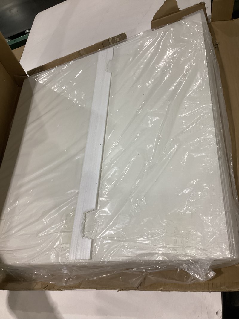 Condition photo showing New/Like New for Art3d 12-Pack Smooth Drop Ceiling Tile 2ft x 2ft - Fire-Rated, Waterproof, Reusable - Premium PVC, No Sag and Breakage - Cover 48 Sq. Ft, White 24*24 Square White 12