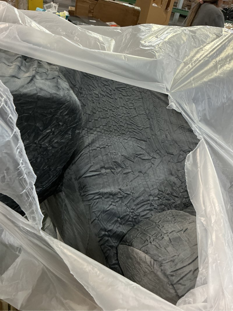 Condition photo showing As Is for reading pillow for sitting in bed adult, back pillow for bed sitting up, backrest pillow with arms, back support pillows for gaming lounging watching tv, medium 19" grey medium (5'3"-5'10") grey