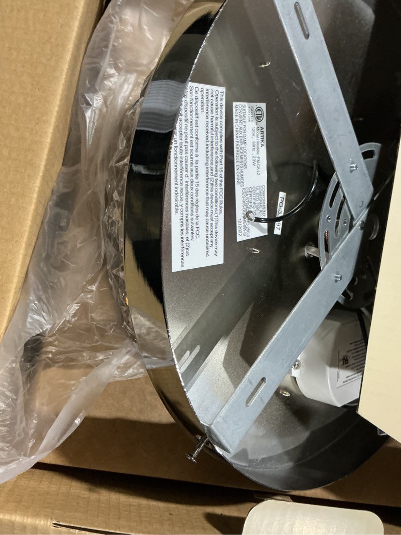 Condition photo showing As Is for allen + roth upton 1 -light 12.99-in clear integrated led flush mount light