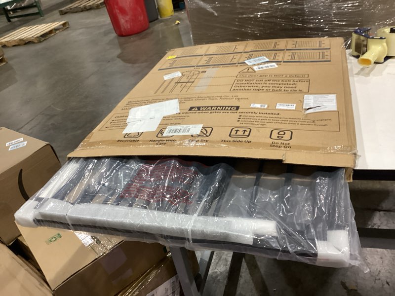 Condition photo showing Good Condition for cumbor 29.7-48" baby gate for stairs, mom's choice awards winner-dog gate for doorways, auto close safety pet gate for dogs indoor, easy install pressure mounted child gate with walk thru door, black black 29.7-48"w x 30.5"h