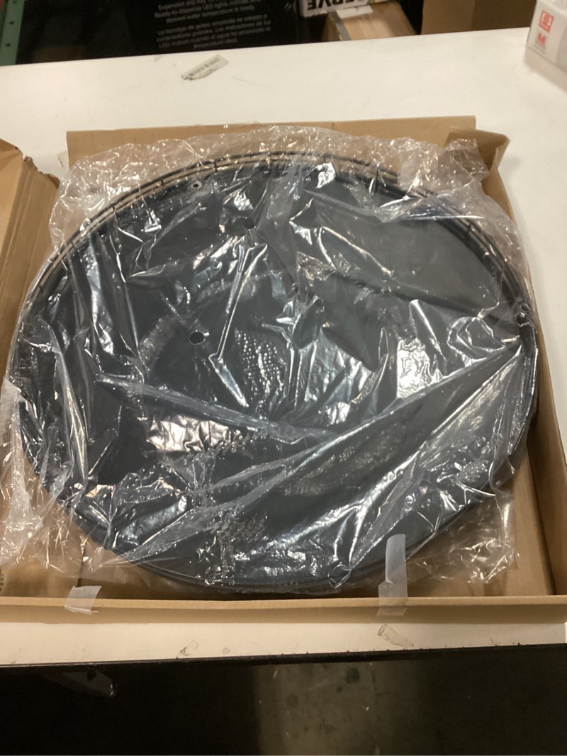 Condition photo showing Good Condition for 18" Oak Wooden Lazy Susan Turntable for Dining Table, Large Round Lazy Susans Organizer for Kitchen Countertop, Tabletop 360°Rotating Tray for Spice Organization and Storage Black Home Decor Black 18