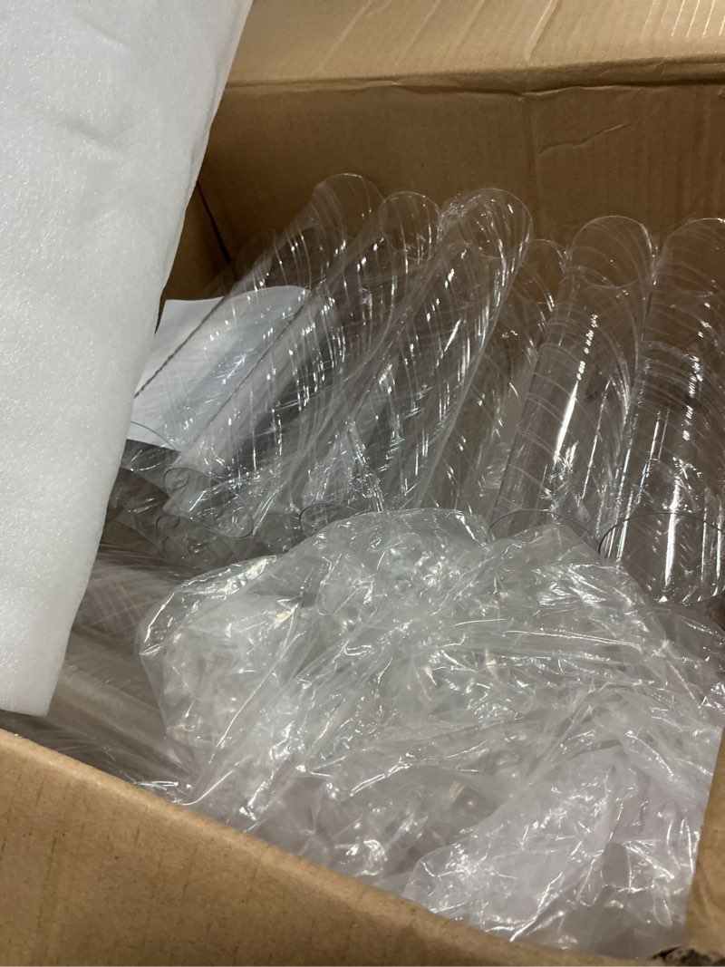 Condition photo showing As Is for Hushee 8 Pcs Acrylic Candelabra Centerpieces 5 Arm Clear Candelabra Candle Holder Crystal Taper Candlestick with Rectangular Base Wedding Party Table Decoration Fit 0.87'' LED Candle