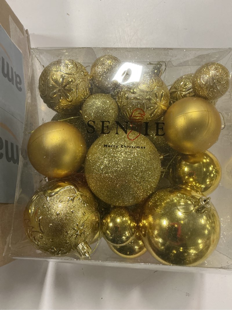 Condition photo showing Good Condition for Christmas Ornaments for Xmas Trees,Gold Shatterproof Christmas Ball Ornaments