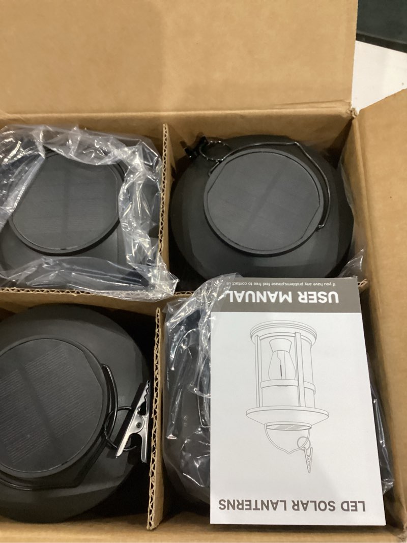 Condition photo showing Good Condition for solar lanterns outdoor waterproof: 4 pack hanging solar lights for outside patio porch garden tabletop decor - bright led warm white solar powered lighting - unique gardening lovers mom gifts