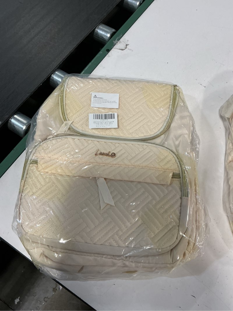 Condition photo showing New/Like New for Diaper Bag Small Diaper Backpack, Stylish Quilted Baby Backpacks, Mini Maternity Bags, with Changing Pad, Parents Essentials Diaper Bag, Light Beige