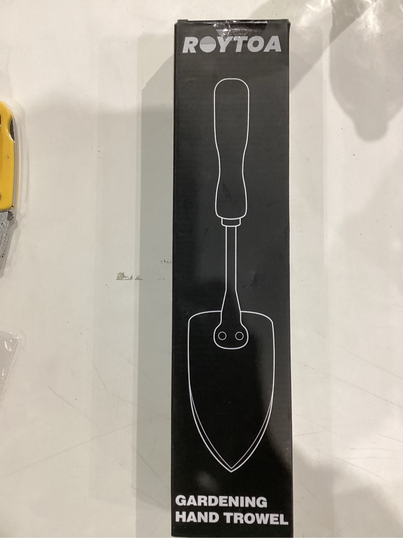 Condition photo showing New/Like New for Garden Hand Trowel, Heavy Duty Stainless Steel Garden Shovel with Walnut Handle, Small Gardening Tools for Planting, Digging and Wedding