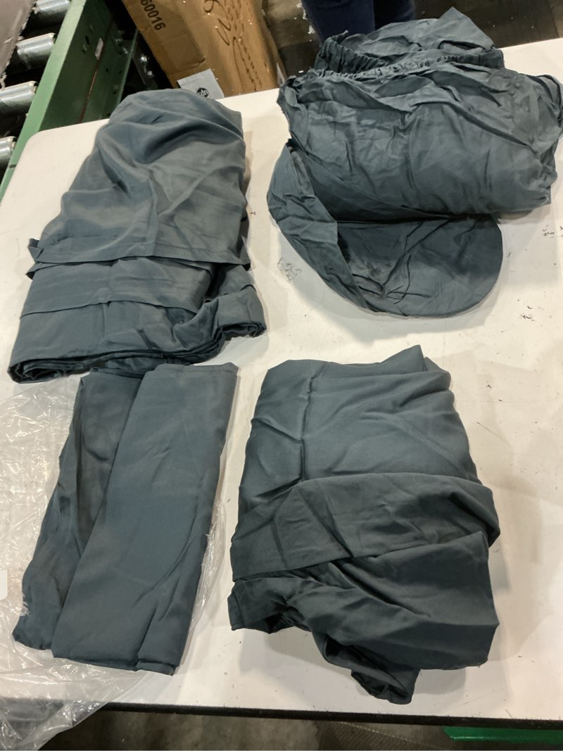 Condition photo showing As Is for organic brushed cotton sheet set king/calking nightfall