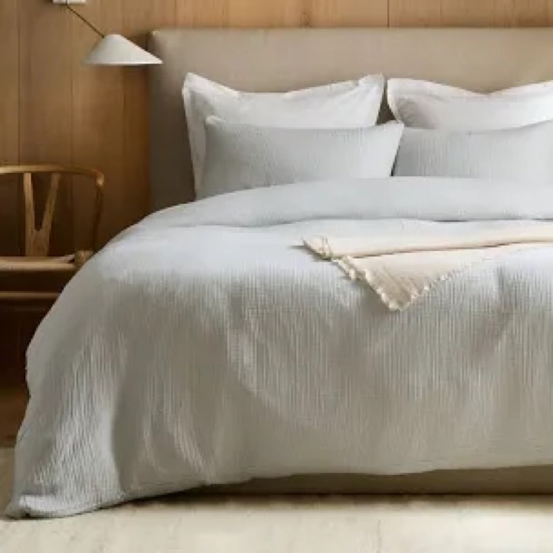 organic cotton gauze duvet cover mist queen