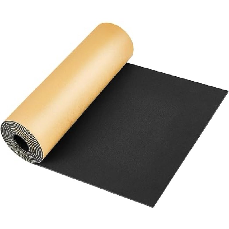 Pangda 1 Piece 78 x 12 x 1/2 Inch Extra Large Marine Foam Roll Closed Cell Rubber with Adhesive Insu