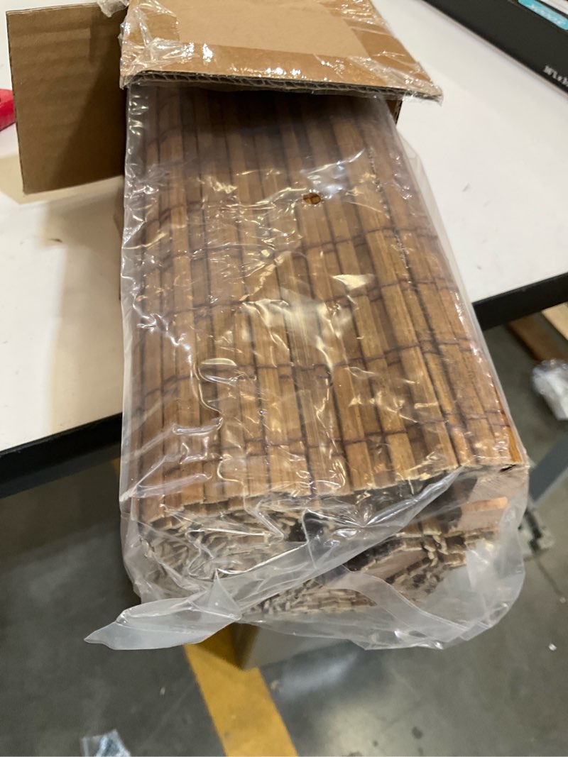 Condition photo showing Good Condition for cordless bamboo roman shades for windows, blinds size (22.5" w ×48" h) colour (highfield teak) ?room darkening?highfield teak 22.5" w × 48" h