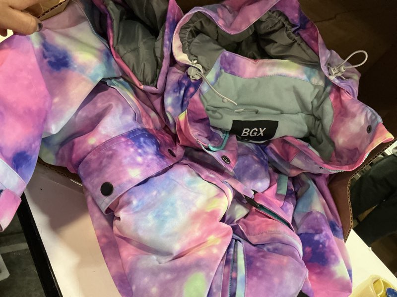 Condition photo showing As Is for BGX Kids Girls Waterproof Ski Snow Jacket Windproof Winter Jacket Coats Outdoor Snowboarding with Hood A-ppl Glx  (Size M )