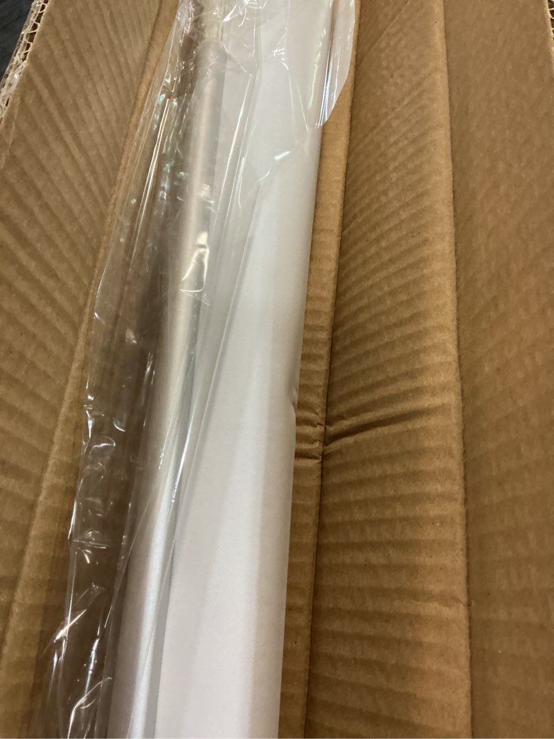 Condition photo showing As Is for no drill no tools 100% blackout roller shade | uv protection | easy-care fabric | roller blind for windows & doors | pull down window shade - white (21" w x 75" h) no drill-white 21"w x 75"h