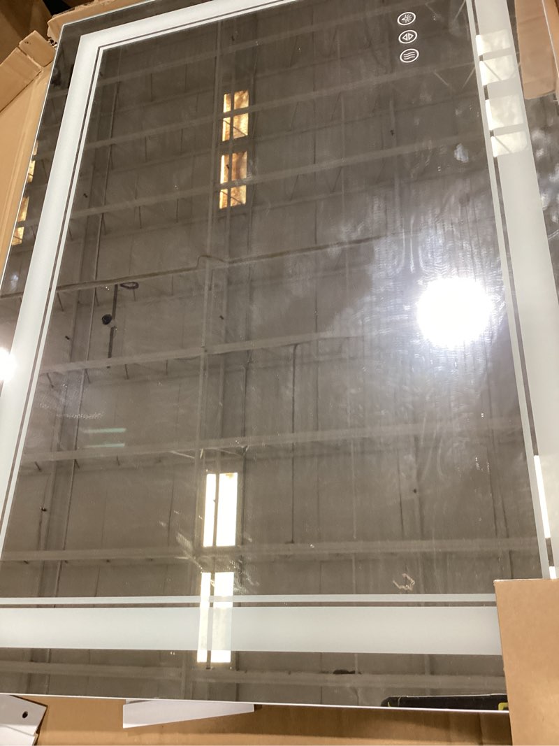 Condition photo showing Good Condition for 30"x22" led bathroom mirror with anti-fog, stepless dimmable lights, 3 color modes, shatter-proof tempered glass,waterproof design 30"l x 22"w
