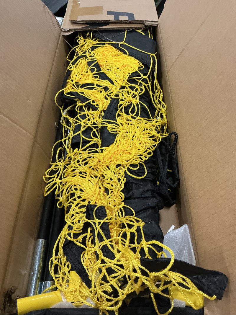 Condition photo showing As Is for 12x6 FT Soccer Goal with Precision Target – Portable Soccer Net with Removable 10-Hole Target, Portable Design, Quick Setup, Ground Stakes & Collapsible Frame for Indoor/Outdoor Training Soccer Goal Trainer