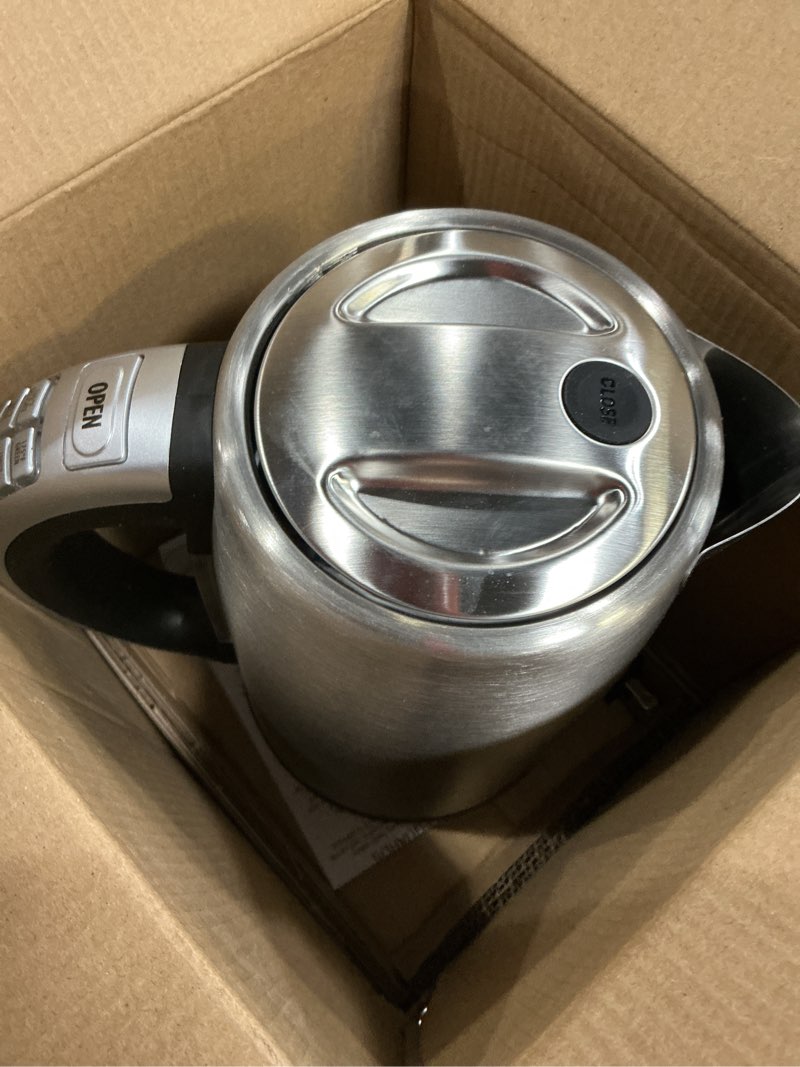 Condition photo showing Good Condition for Hamilton Beach 1.7 Liter Temperature Control Electric Kettle, Water Boiler & Heater, Fast Boiling 1500 Watts, BPA Free, Cordless, Auto-Shutoff and Boil-Dry Protection, Stainless Steel (41020R) 1.8 Quarts