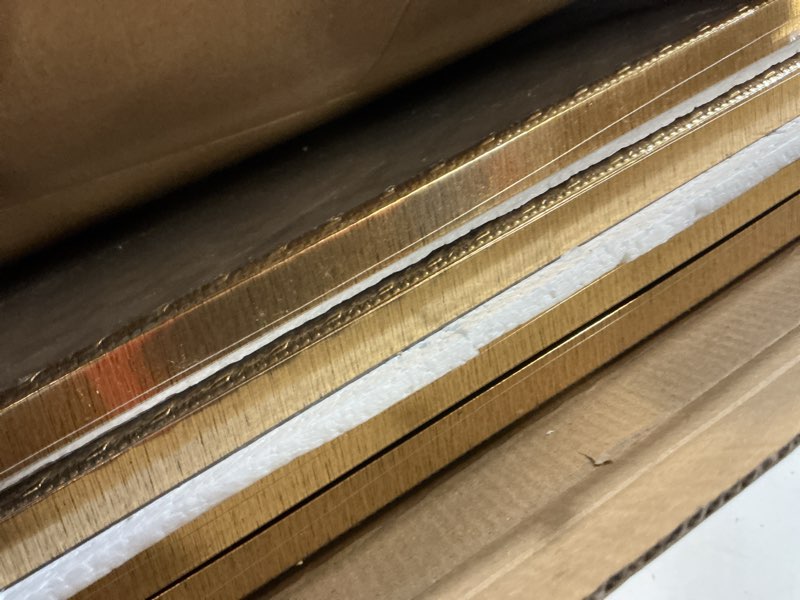 Condition photo showing As Is for BESCRCL 16x20 Picture Frame Gold, Frames for Wall Display, Rustic Vintage Photo Frame with Shatterproof Crystal Acrylic, 4 Pack Gold 16x20