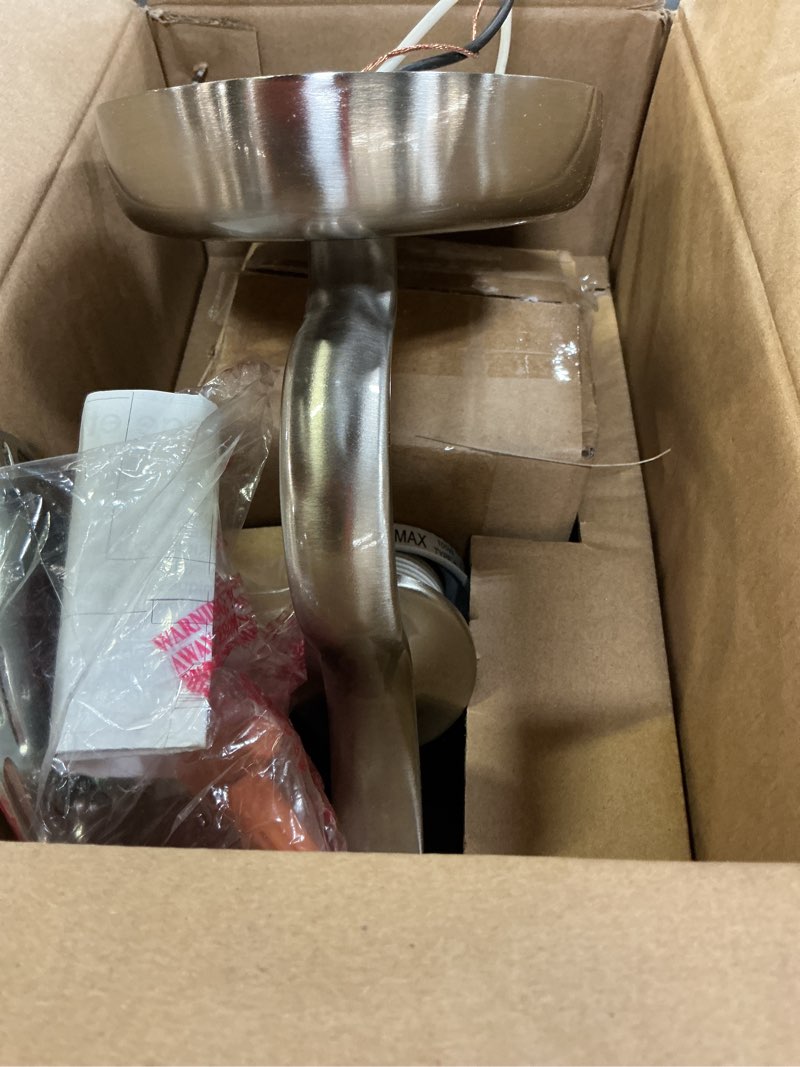 Condition photo showing Good Condition for progress lighting p2018-09 inspire collection etched glass traditional bath vanity light, 1-light, brushed nickel brushed nickel 1-light