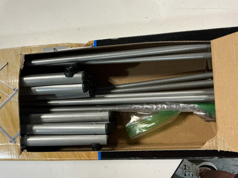 Condition photo showing As Is for mainstays oversized collapsible steel laundry drying rack