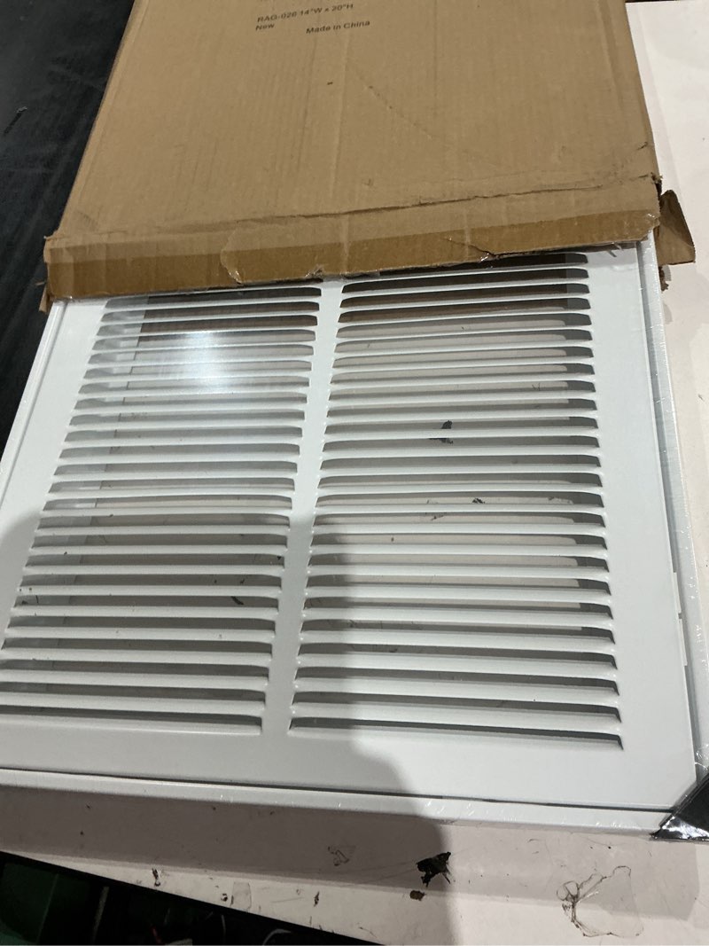 Condition photo showing Good Condition for return air filter grille fit 14x20 duct opening,steel air return vent cover grill,hvac vent covers for wall and ceiling,holds 1" thick ac filter 14"wx20"h