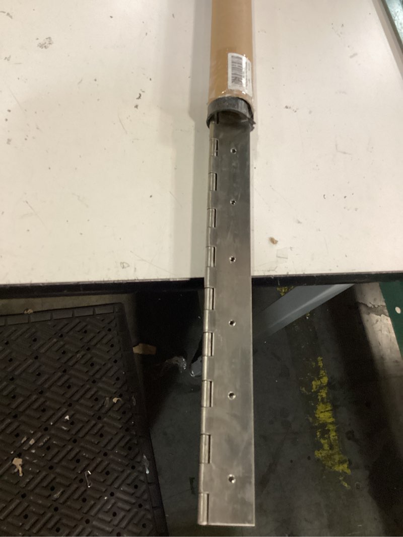 Condition photo showing Good Condition for 2 pcs heavy duty piano hinge 36 inch x 3 inch width, true 0.060'' thick stainless steel piano hinge for heavy duty cabinet, door, toolbox, wooden box, metal plate, furniture, industrial project 36 inch(2 pcs)