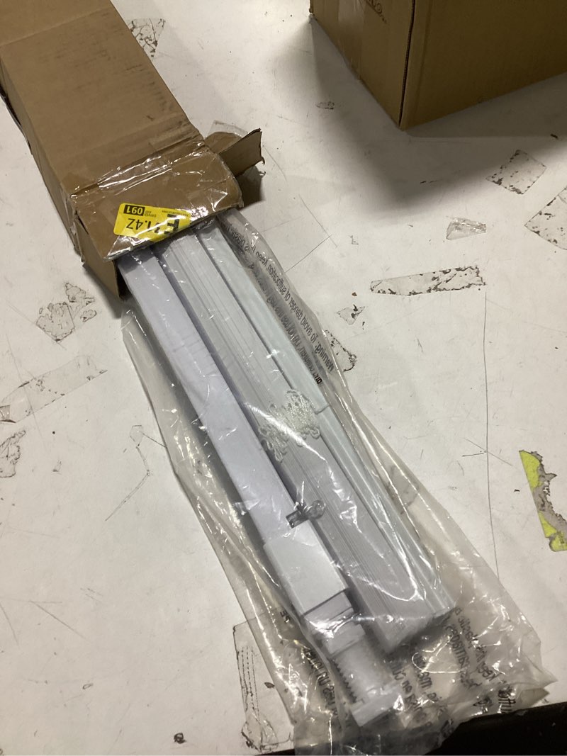 Condition photo showing As Is for lazblinds no tools no drill 1" vinyl mini blinds, cordless blinds for windows, light filtering horizontal window blinds & shades, 34" w x 48" h, white cordless-white 34" w x 48" h