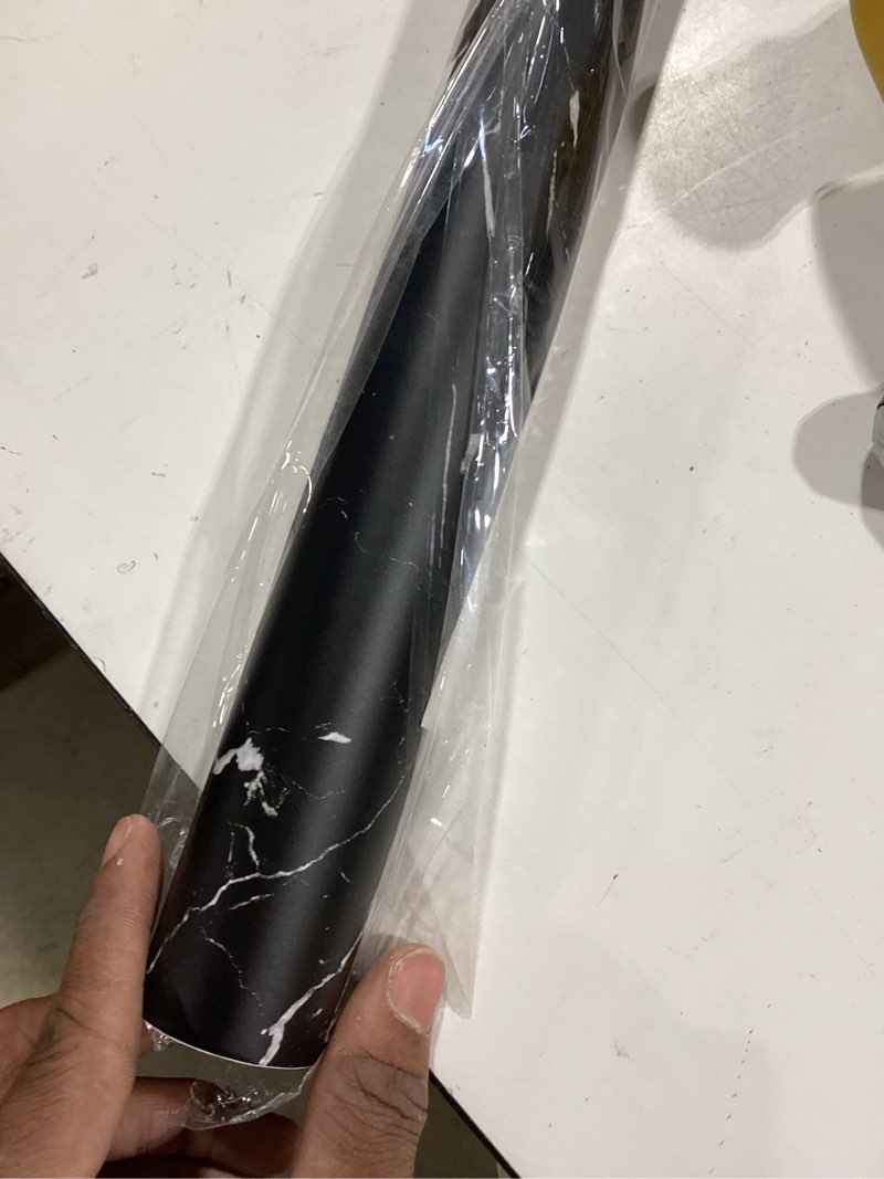 Condition photo showing Good Condition for practicalws 23.6''×118'' marble contact paper black/white peel and stick wallpaper thicken self adhesive black wallpaper for countertops cabinets decorative easy to remove 23.6" x 118" black/white